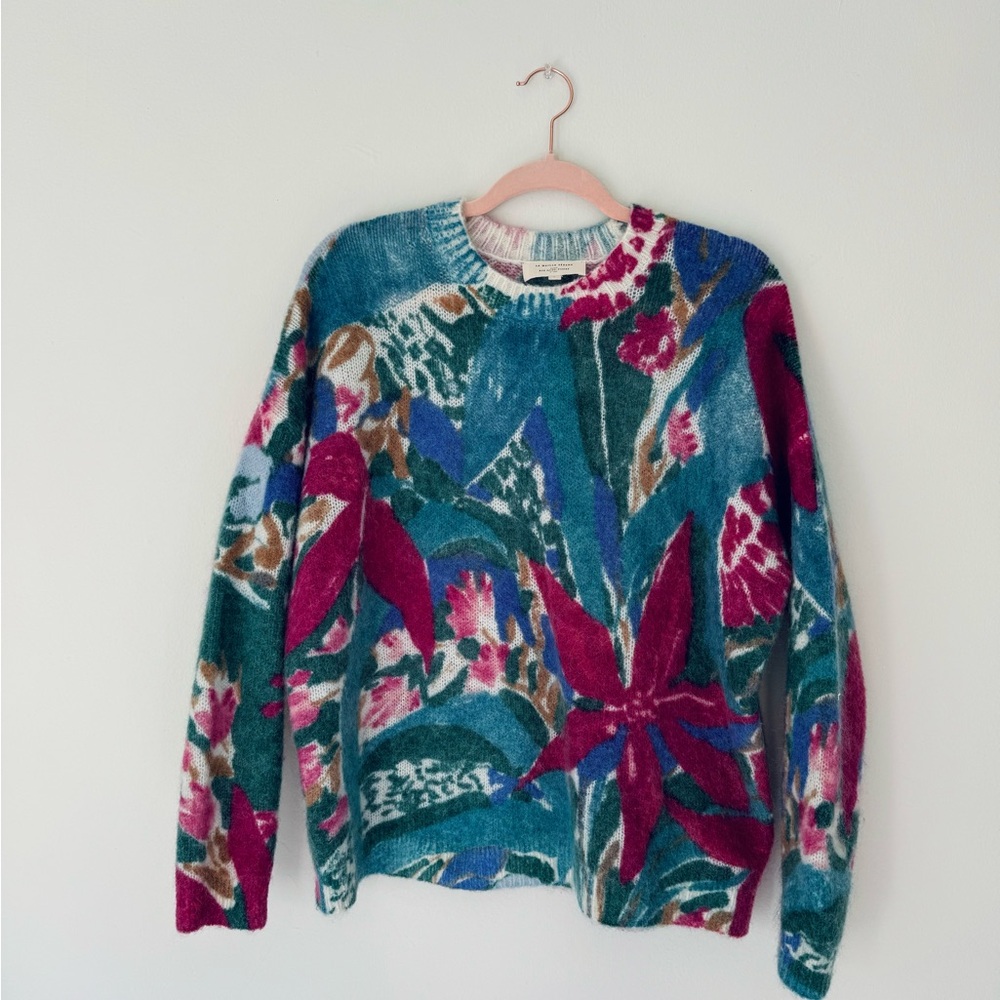 Sézane RARE Ines Sweater in Blue Floral Size S
